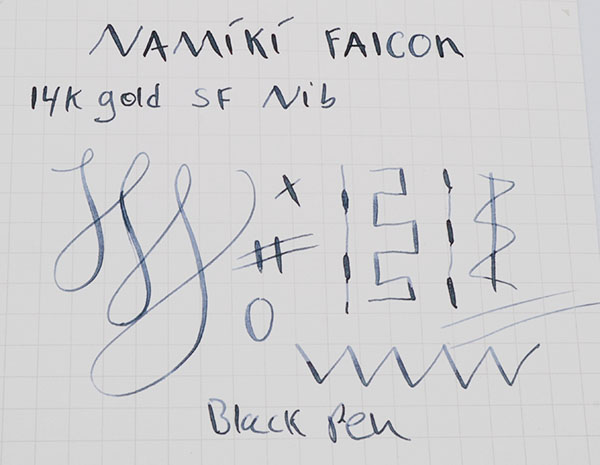 Namiki Falcon Fountain Pen (2013) - Black w Gold Trim, Flexible SF